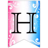 Pas uw eigen - roze en blauwe inktvlaggen aan vlaggetjes (Eerste vlag)