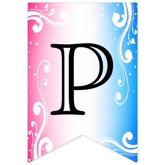 Pas uw eigen - roze en blauwe inktvlaggen aan vlaggetjes (Derde vlag)