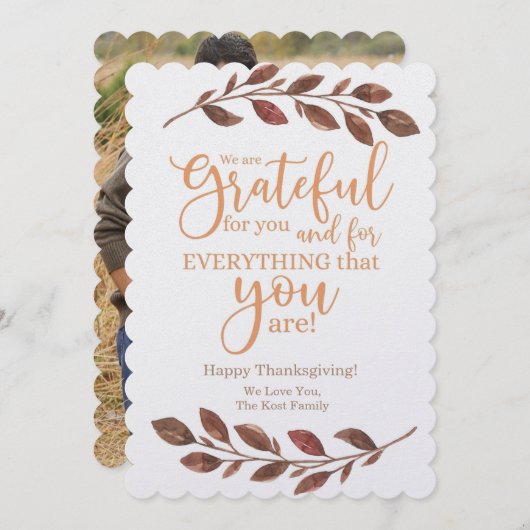 Pas uw eigen Thanksgiving-kaart aan Feestdagenkaart (Voorkant / Achterkant)