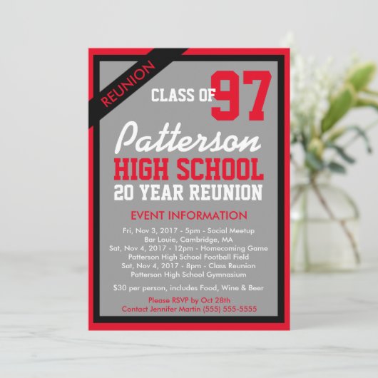 Pas Uw Eigen Uitnodiging van de Klasse van de Reun (Staand voorkant)