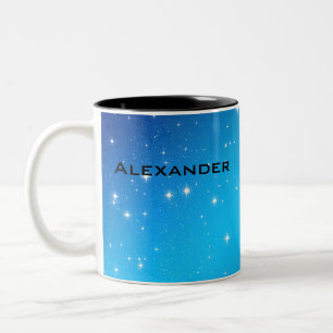 Pas uw eigen universum aan tweekleurige koffiemok