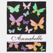 Pas uw eigen vlinderbank aan fleece deken (Voorkant)