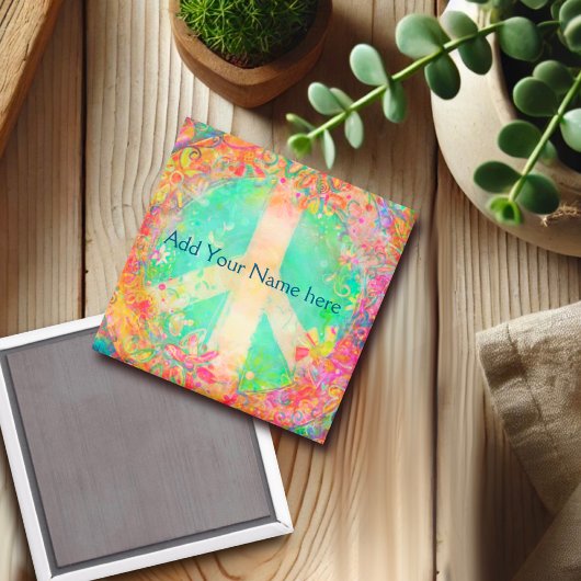 Pas uw eigen vredesteken  Bloemen aan Magneet