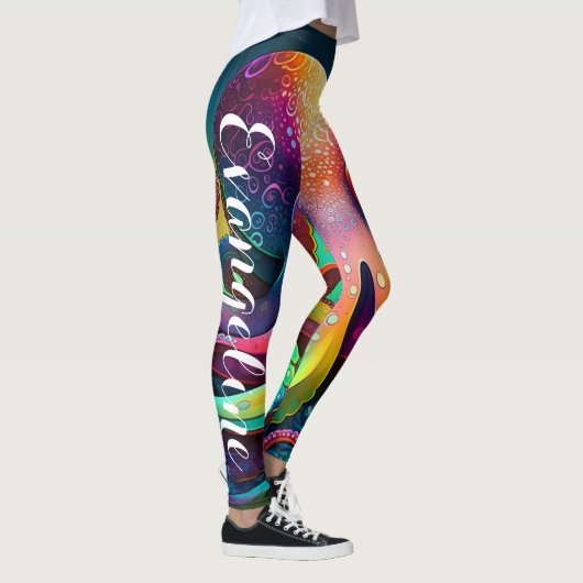 Pas uw eigen Yoga-legging aan met Octopus Print Leggings (Rechts)
