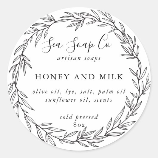 Pas uw eigen zeepstickers aan ronde sticker (Voorkant)