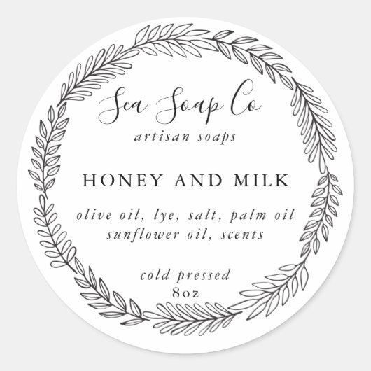 Pas uw eigen zeepstickers aan ronde sticker (Voorkant)