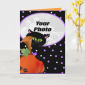 Pas uw foto Halloween Kaart (Gele Bloem)