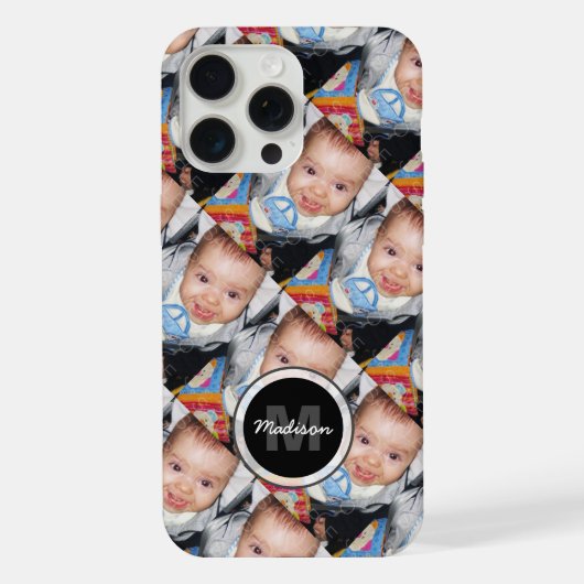 Pas Uw foto-patroonmonogram aan iPhone Hoesje (Achterkant)