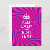 Pas uw "Keep Calm"- en "Gift Hot Pink"-twist aan Briefkaart (Voorkant / Achterkant)