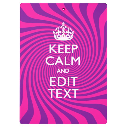 Pas uw "Keep Calm"-Gezegde warm roze wervelkolom a Klembord (Achterkant)