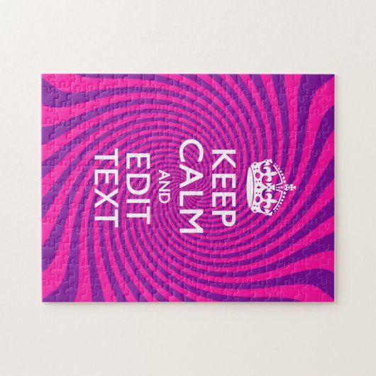 Pas uw "Keep Calm"-Gezegde warm roze wervelkolom a Legpuzzel (Horizontaal)