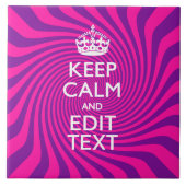 Pas uw "Keep Calm"-Gezegde warm roze wervelkolom a Tegeltje (Voorkant)