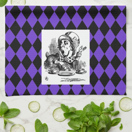 Pas uw kleur Harlequin Mad Hatter Towel aan Theedoek (Gevouwen)