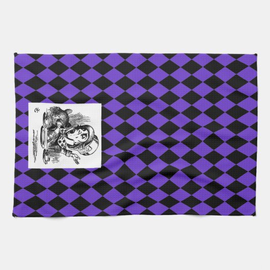 Pas uw kleur Harlequin Mad Hatter Towel aan Theedoek (Horizontaal)