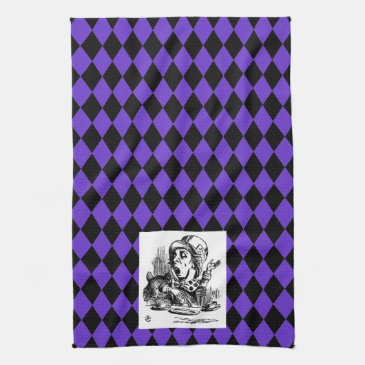 Pas uw kleur Harlequin Mad Hatter Towel aan Theedoek (Verticaal)