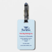 Pas uw Label BlueLuggage aan als Logo voor snoeven Bagagelabel (Achterkant verticaal)