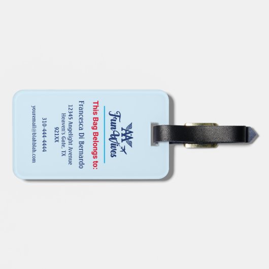 Pas uw Label BlueLuggage aan als Logo voor snoeven Bagagelabel (Achterkant horizontaal)