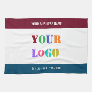 Pas uw Logo, tekst en kleuren keukenhanddoek aan