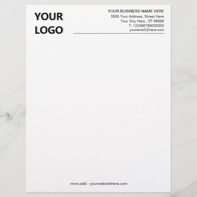 Pas uw logo tekst info briefpapier voor bedrijven  briefhoofd (Voorkant)