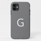 Pas uw Monogram aan, wit op grijs Case-Mate iPhone Case (Achterkant)