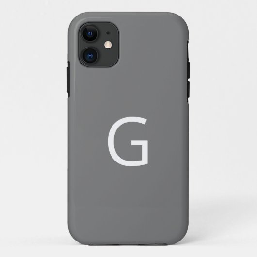 Pas uw Monogram aan, wit op grijs Case-Mate iPhone Case (Achterkant)