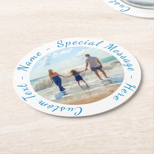 Pas uw Onderzetter voor fotopapier aan met tekst (Gebogen)