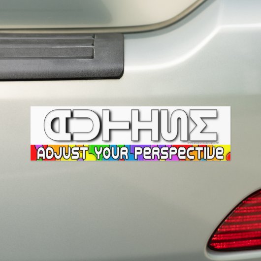 Pas uw perspectief aan bumpersticker (Op auto)
