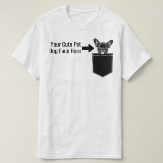 Pas uw Pet Dog Face Afbeelding Pocket Mannen aan T-shirt