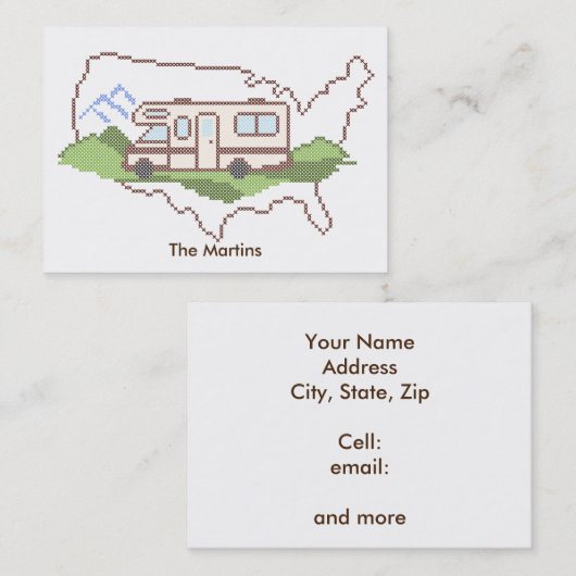 Pas uw roadtrip Visitekaartje aan (Voorkant / Achterkant)