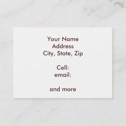 Pas uw roadtrip Visitekaartje aan (Achterkant)