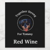 Pas uw Rottweiler Foto & Tekst aan Wijn Etiket (Enkel label)