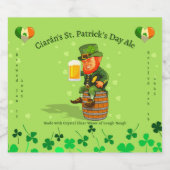 Pas uw St. Patrick's Day Ale gedetailleerd aan Bier Etiket (Enkel label)