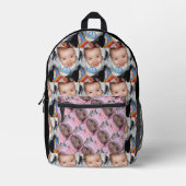 Pas Uw twee foto patroon Zwart aan Bedrukte Rugzak (Voorkant)