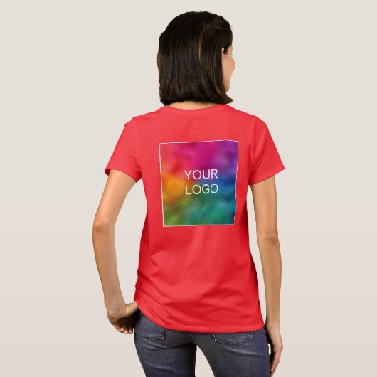 Pas uw zakelijke Logo diepgaande rode Sjabloon aan T-shirt (Achterkant volledig)