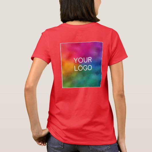 Pas uw zakelijke Logo diepgaande rode Sjabloon aan T-shirt (Achterkant)