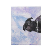 Pas uw zeer eigen Black Pug Contributor Dog aan Notitieblok (Linkerzijde)