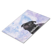 Pas uw zeer eigen Black Pug Contributor Dog aan Notitieblok (Schuin)