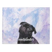 Pas uw zeer eigen Black Pug Contributor Dog aan Notitieblok (Voorkant)