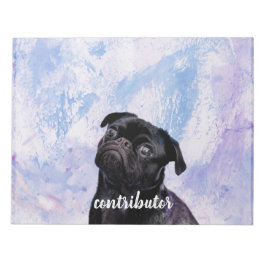 Pas uw zeer eigen Black Pug Contributor Dog aan Notitieblok