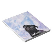 Pas uw zeer eigen Black Pug Contributor Dog aan Notitieblok (Schuin)