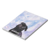 Pas uw zeer eigen Black Pug Contributor Dog aan Notitieblok (Linkerzijde)
