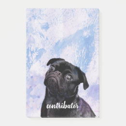 Pas uw zeer eigen Black Pug Contributor Dog aan Post-it® Notes
