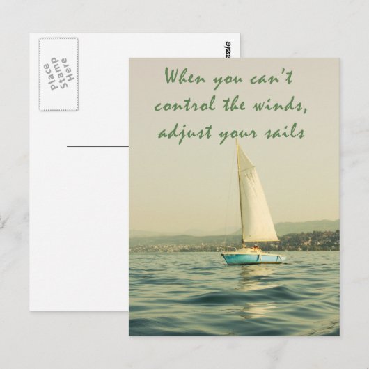 Pas uw zeilen aan briefkaart (Voorkant / Achterkant)