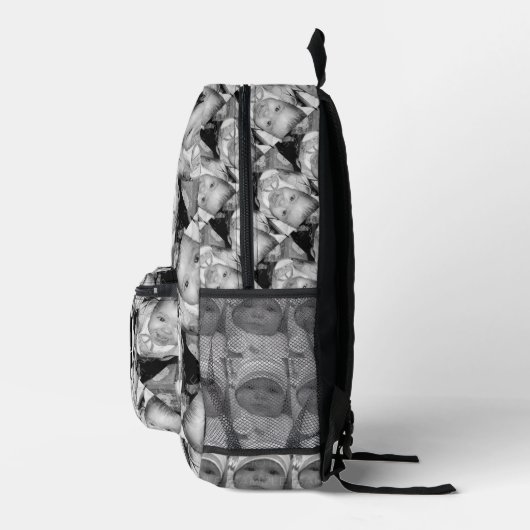 Pas Uw zwart-wit fotomodel monogram aan Bedrukte Rugzak (Rechts)