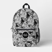 Pas Uw zwart-wit fotomodel monogram aan Bedrukte Rugzak (Voorkant)