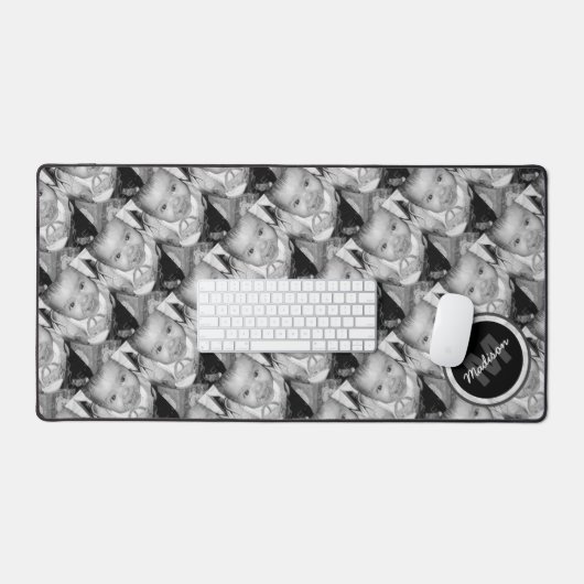 Pas Uw zwart-wit fotomodel monogram aan Bureaumat (Keyboard & Muis)