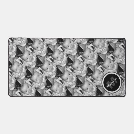 Pas Uw zwart-wit fotomodel monogram aan Bureaumat (Voorkant)