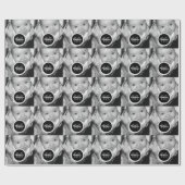 Pas Uw zwart-wit fotomodel monogram aan Cadeaupapier (Vlak)