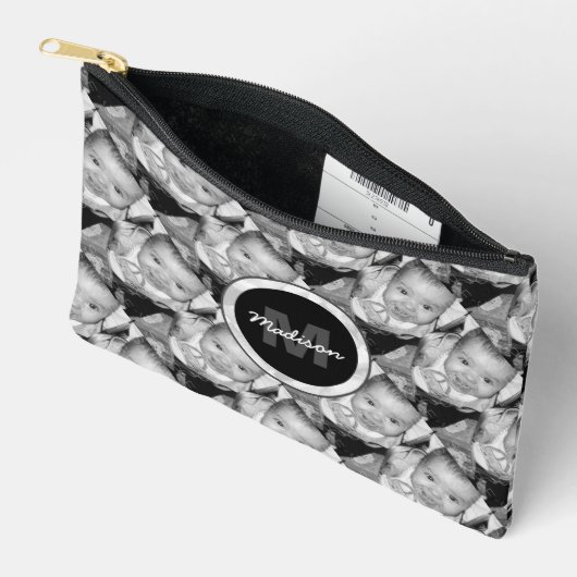 Pas Uw zwart-wit fotomodel monogram aan Etui (Open)