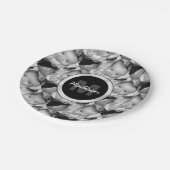 Pas Uw zwart-wit fotomodel monogram aan Papieren Bordje (Gekanteld)